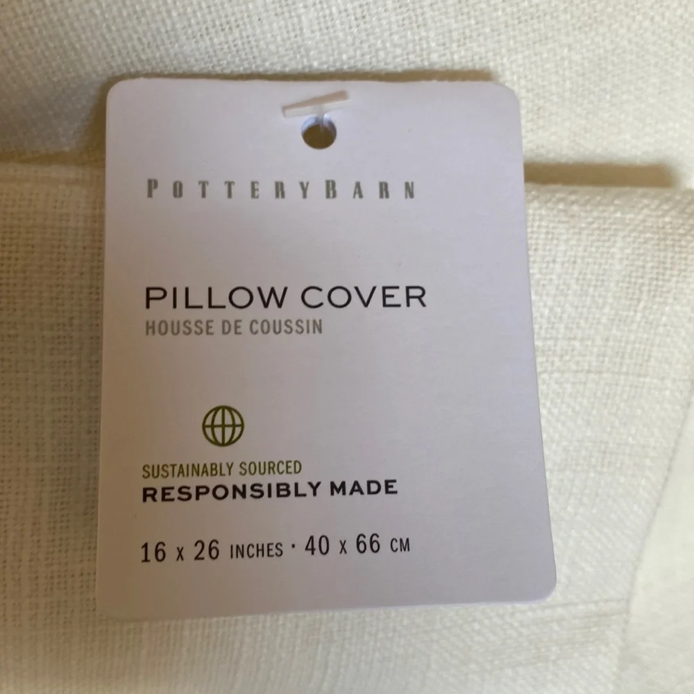 Pottery Barn Winter PEACE Lumbar Throw Pillow Cover